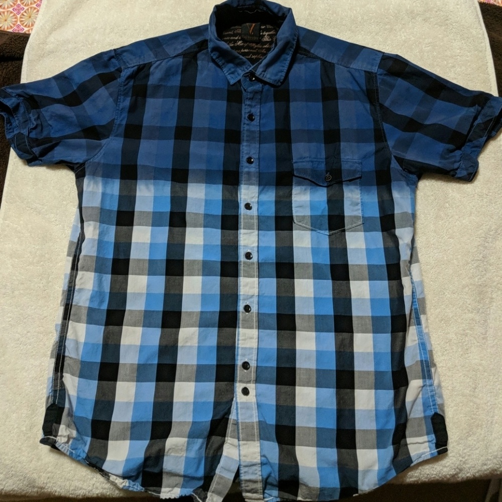 Van Heusen Party Short Sleeve Shirt Neck Size 15.5